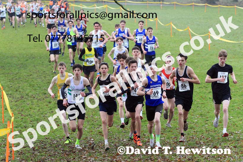 Mens Under-17s 2023 Northern Cross Country Champs., Witton Park, Blackburn. Photo: David T. Hewitson/Sports for All Pics